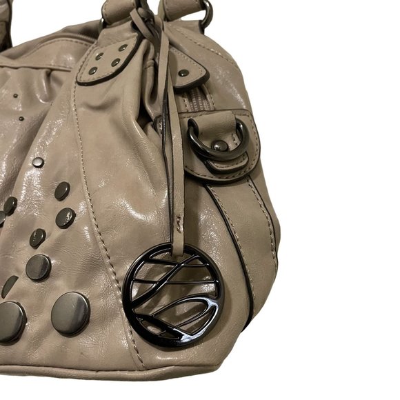 STYLE & CO Gray Beige Studded Synthetic Double Strap Zip Closure Pocket Pouches - Picture 4 of 13